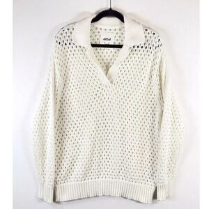 Women's aerie Cream beach crochet pullover